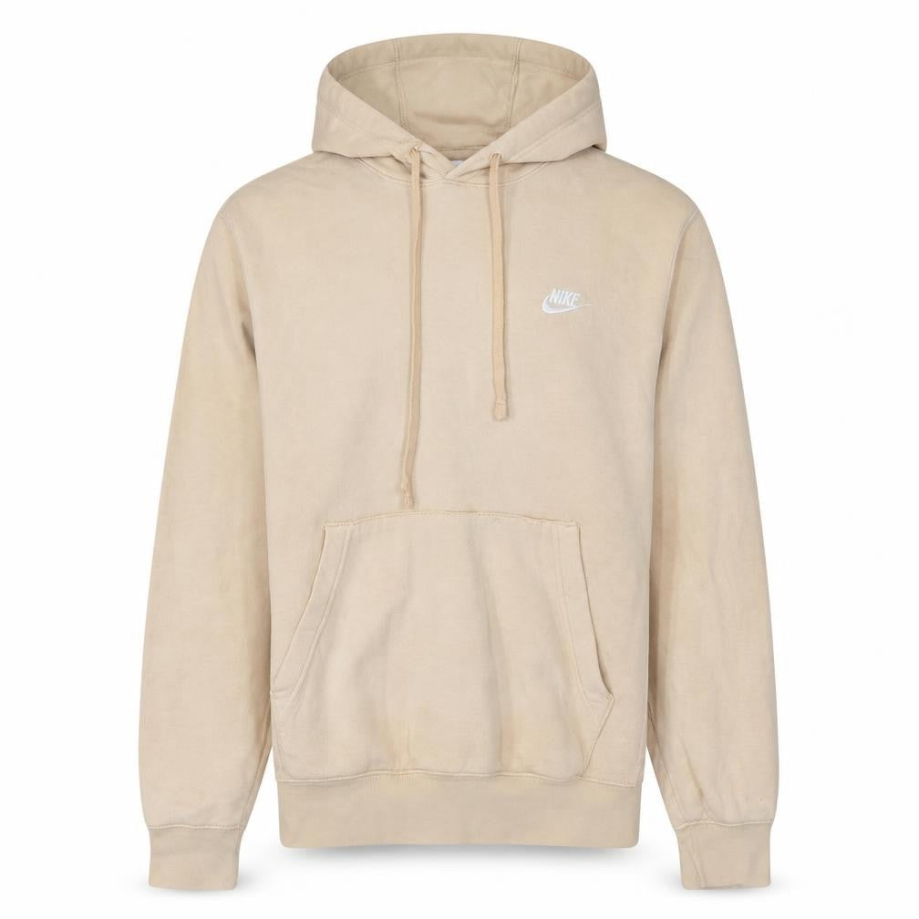 Nike Men's Beige Pullover Hoodie Small Regular Fit Fleece Sweatshirt
