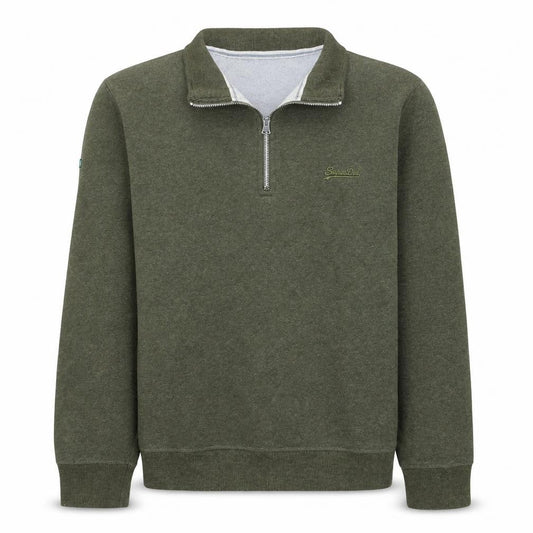Superdry Mens Green XL 1/2 Zip Henley Fleece Sweatshirt