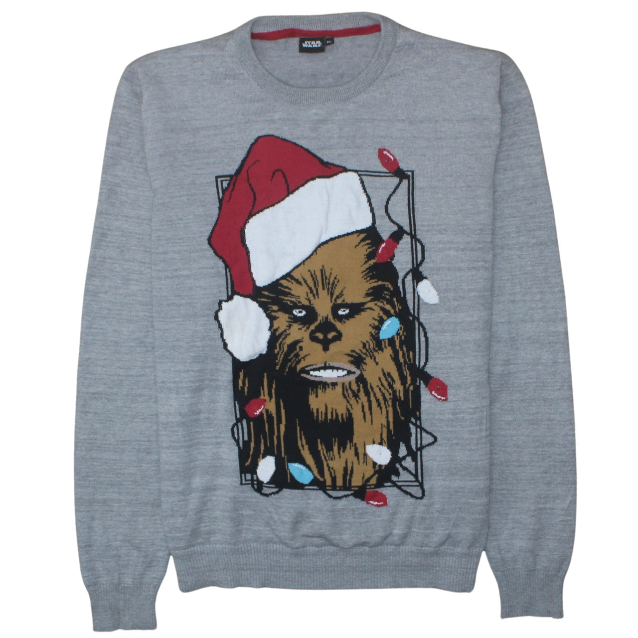 Star Wars Men’s Grey XL Chewbacca Christmas Pullover Jumper