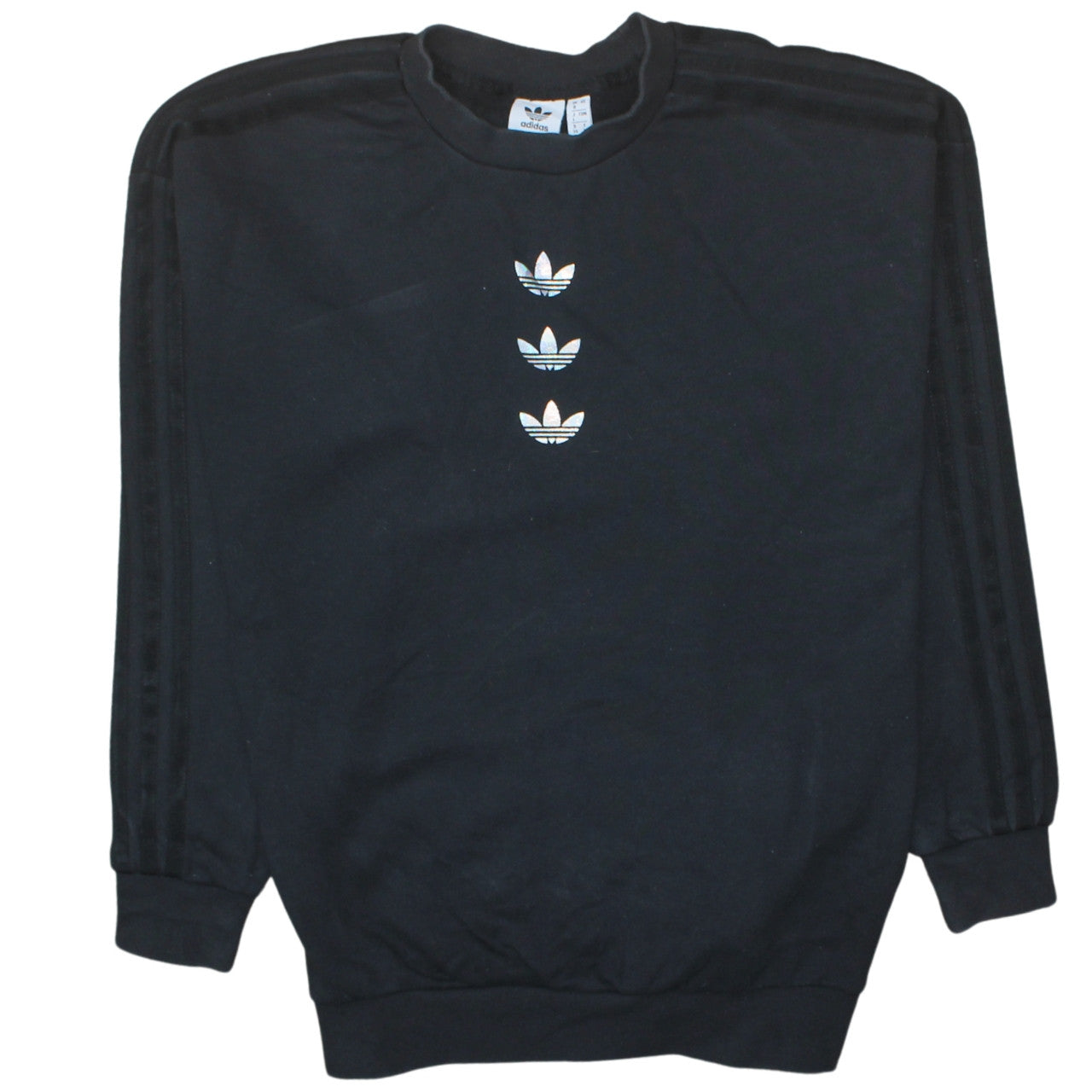Adidas Womens Black Size 8 Crew Neck Long Sleeve Pullover Sweatshirt