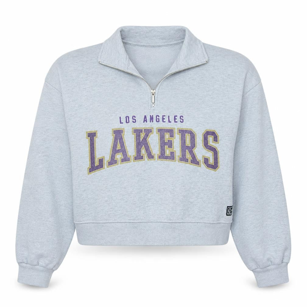 Primark NBA Los Angeles Lakers Grey 1/4 Zip Women's Sweatshirt Size L 14/16
