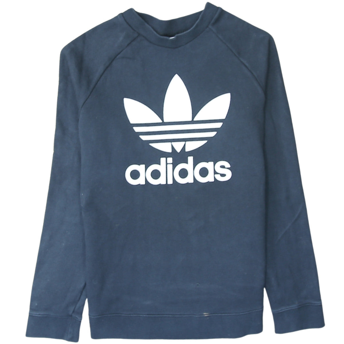 Additional front view of Adidas Women’s Blue Logo Crew Neck Pullover Sweatshirt, size UK 14