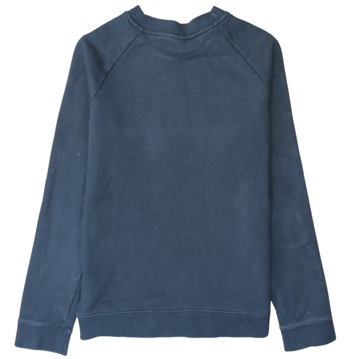 Brand and care label for Adidas Women’s Blue Logo Crew Neck Pullover Sweatshirt, size UK 14