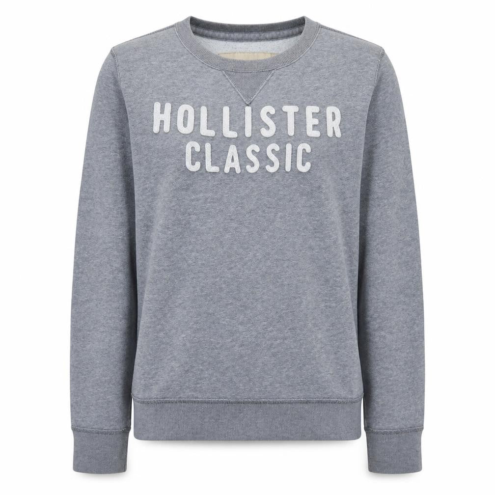 Hollister Womens Grey Classic Logo Crew Neck Sweatshirt XL