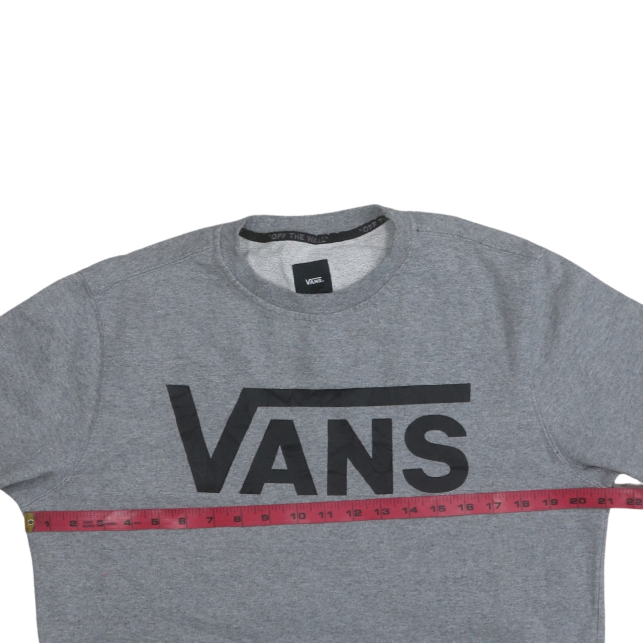 Vans Mens Grey Logo Crew Neck Pullover Sweatshirt Medium