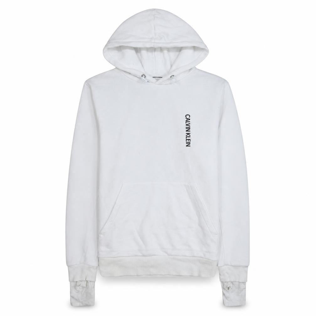 Calvin Klein Jeans Women's White Pullover Hoodie M Cotton Blend