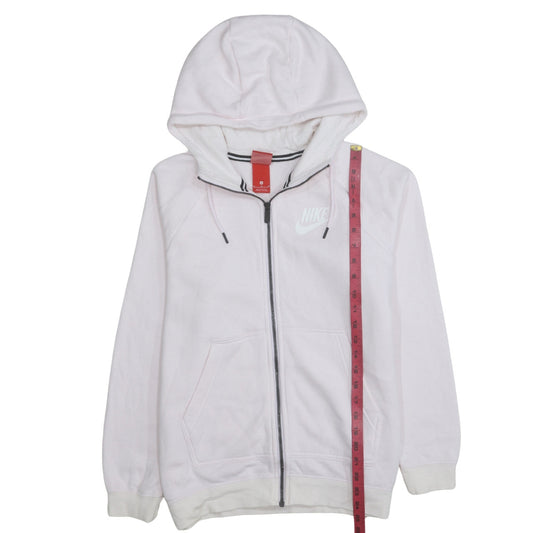 Nike Women's Pink Full Zip Hoodie Size M Cotton Blend