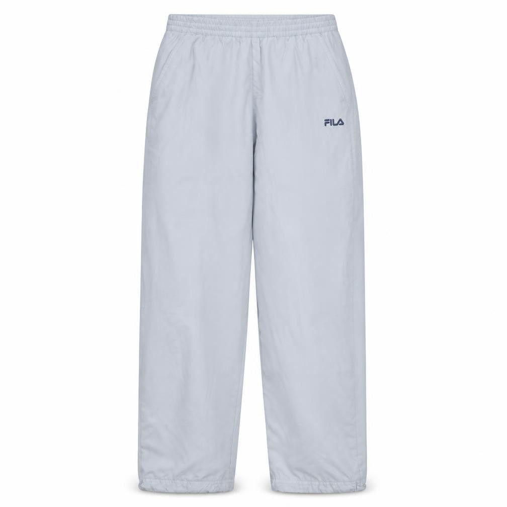 Front view of Fila girls’ grey polyester track pants age 12 years elastic waist activewear