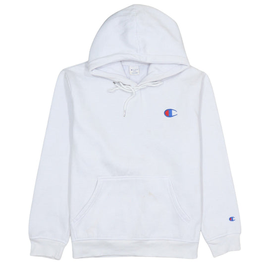 Champion Men's White Pullover Hoodie Large Embroidered Logo
