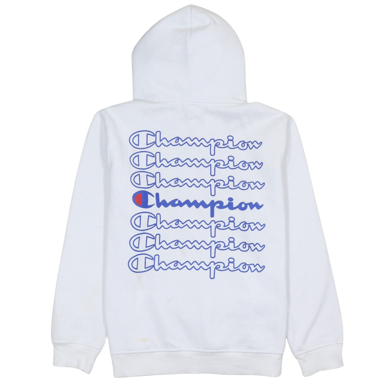 Champion Men's White Pullover Hoodie Large Embroidered Logo