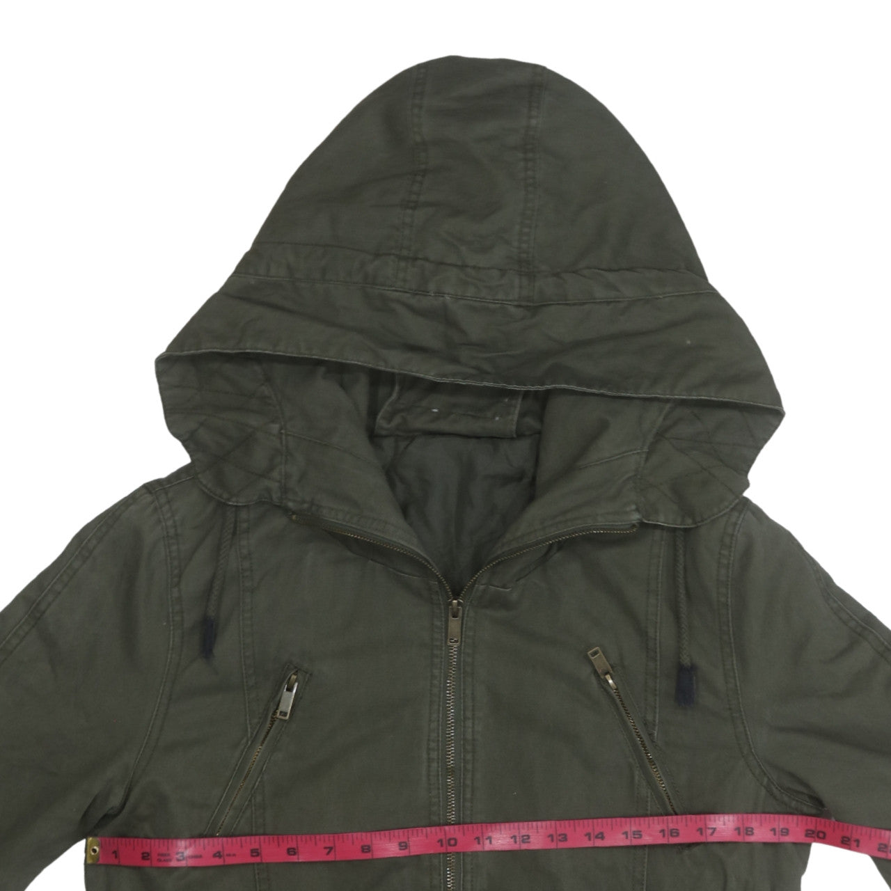 Z Design Women's Green Hooded Parka Jacket Size L