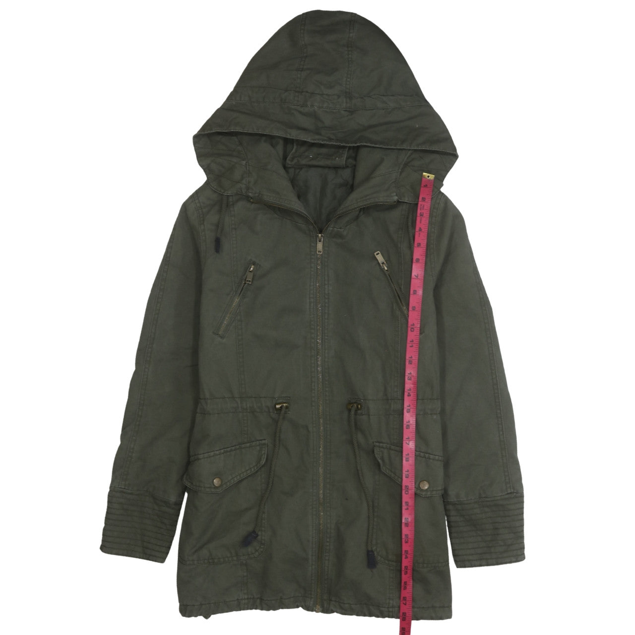 Z Design Women's Green Hooded Parka Jacket Size L