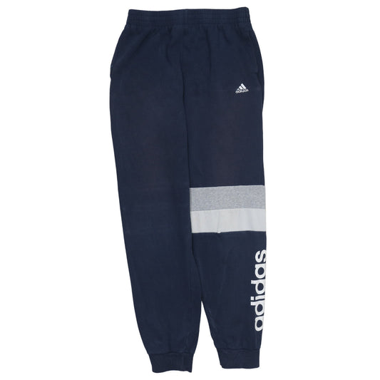 Adidas Boys Blue Jogger Trousers 13-14 Years Colourblock Fleece Activewear