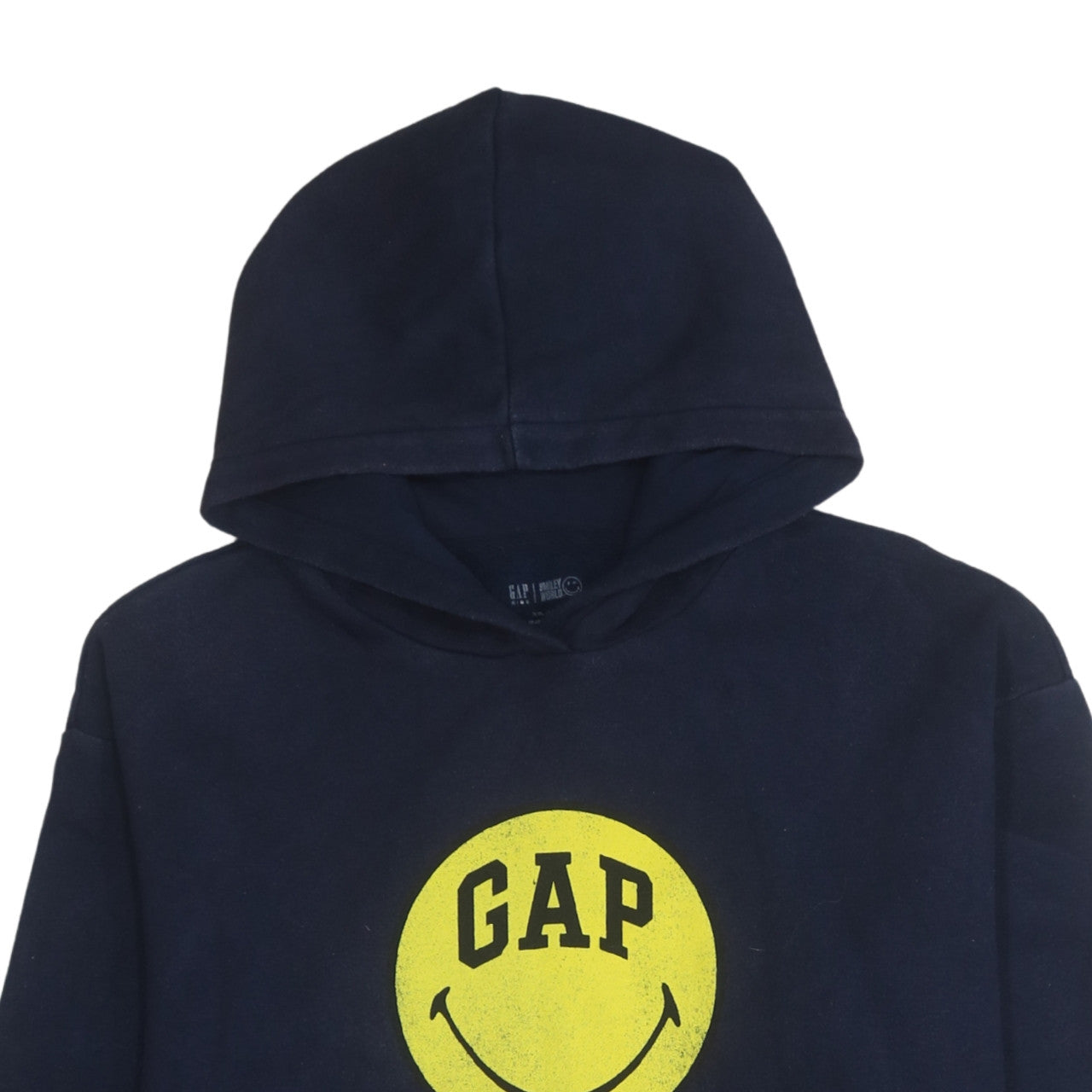 GAP Girls Black Smiley Pullover Hoodie XXL (14-16 Years) Fleece Cotton Blend