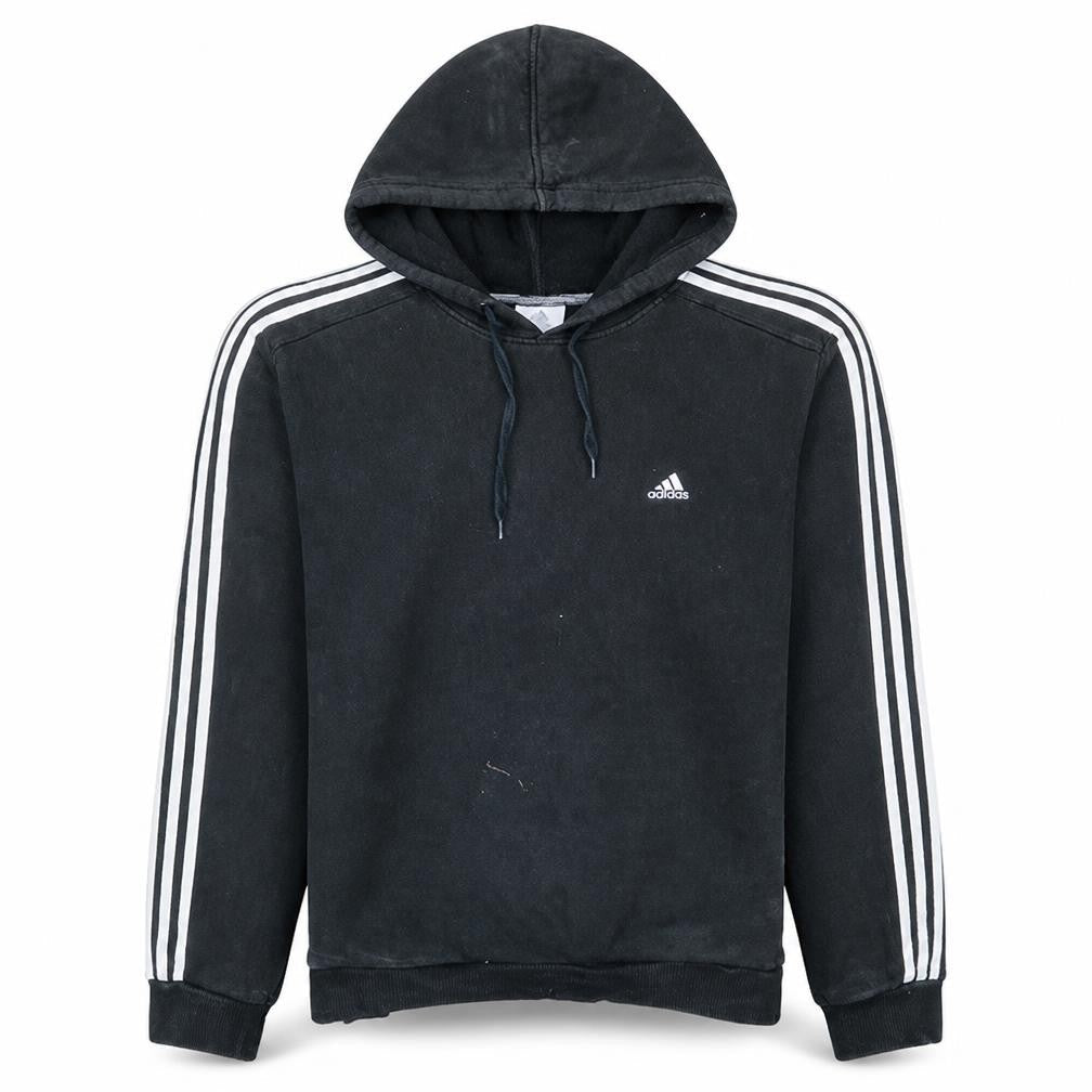 Adidas Mens Black Pullover Hoodie L Sports Fleece Sweatshirt