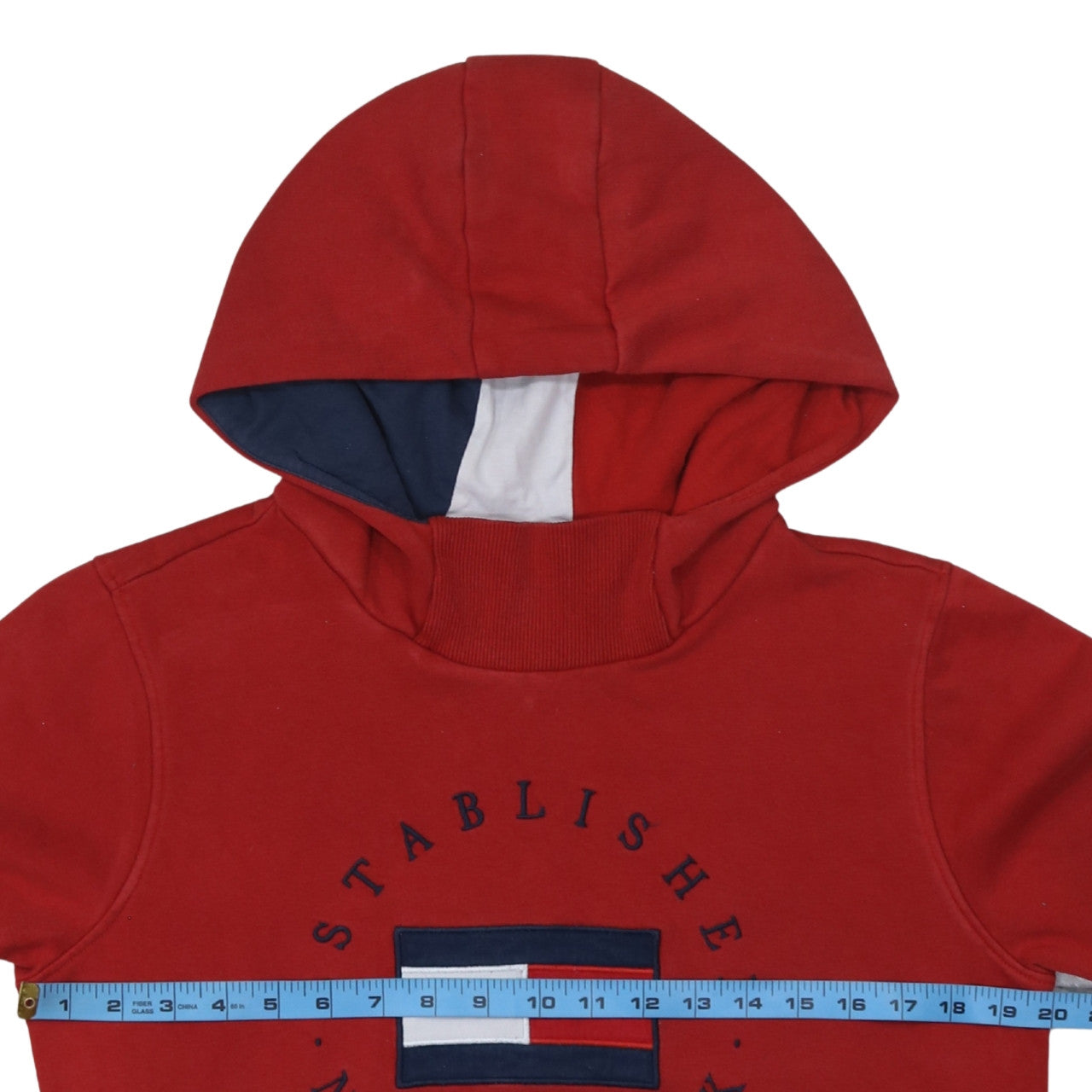 Tommy Hilfiger Boys Red Pullover Hoodie Size 16 Years Logo Graphic