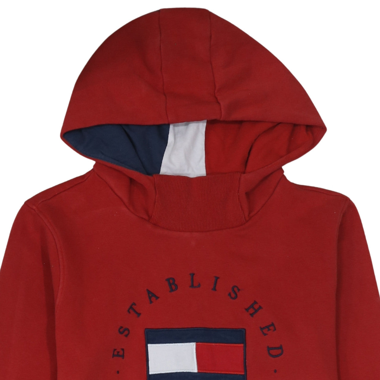 Tommy Hilfiger Boys Red Pullover Hoodie Size 16 Years Logo Graphic