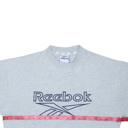 Reebok Mens Grey Pullover Sweatshirt Size S Vintage Sports Logo