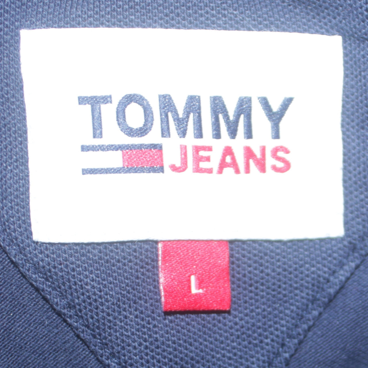 Tommy Jeans Men's Blue Cotton Polo Shirt L Regular Fit