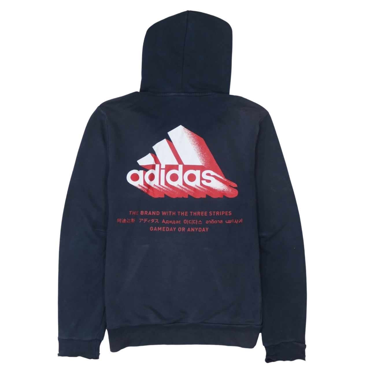 Adidas Men's Blue XS Pullover Hoodie with Logo Graphic