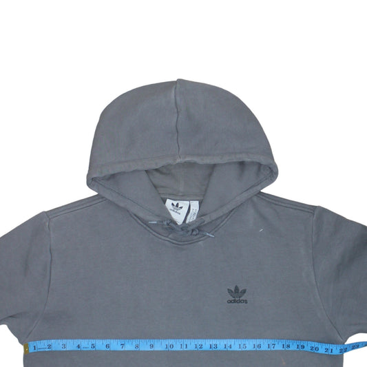 Adidas Men's Grey Pullover Hoodie Size M Hooded Fleece Sweatshirt