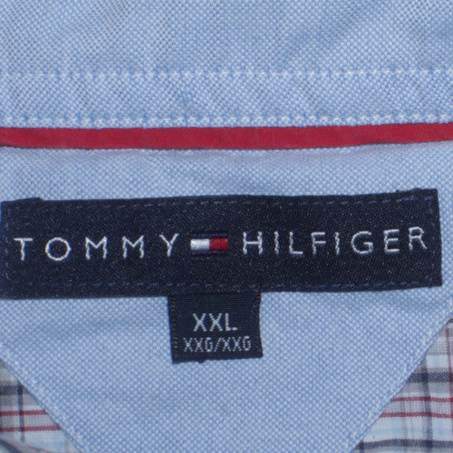 Tommy Hilfiger Men’s Blue Check Long Sleeve Button-Down Shirt 2XL