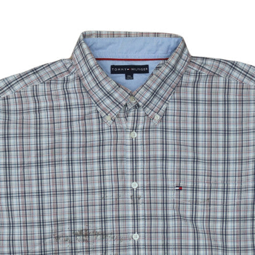 Tommy Hilfiger Men’s Blue Check Long Sleeve Button-Down Shirt 2XL