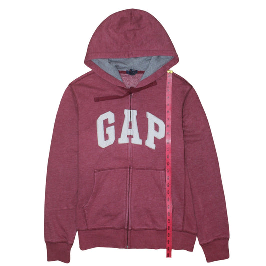 GAP Men's Red Full Zip Hoodie Small Fleece Graphic Logo Sweatshirt