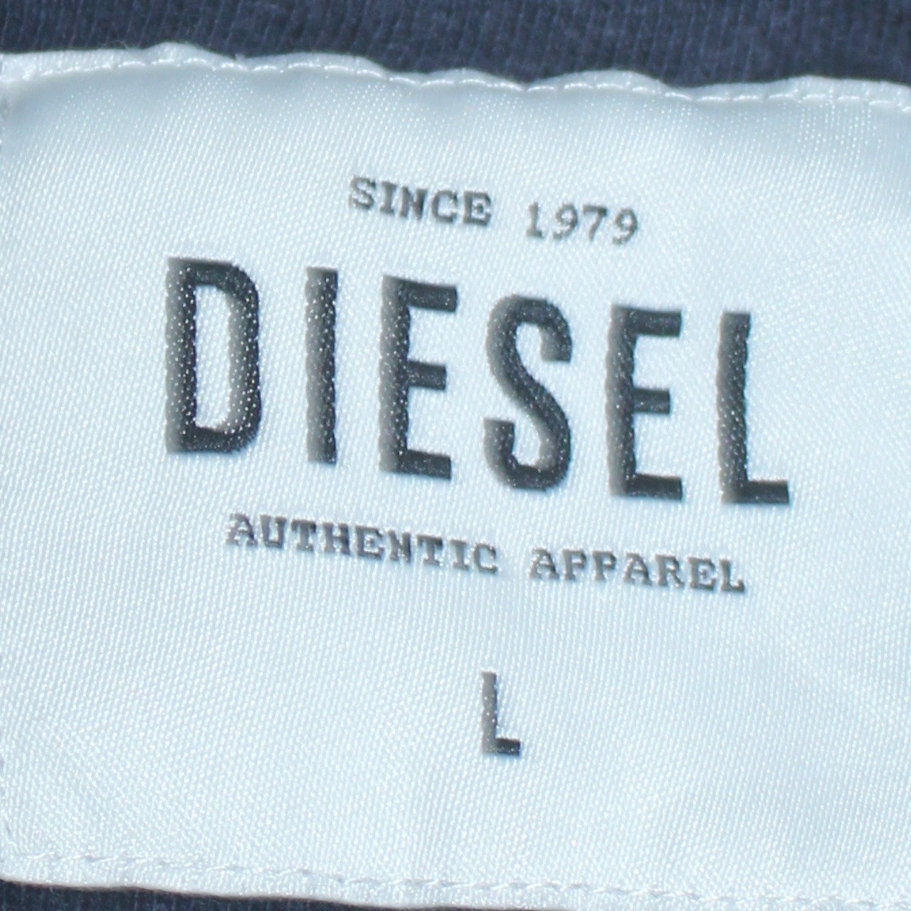 Diesel Men's Blue Logo Pullover Sweatshirt L Regular Fit