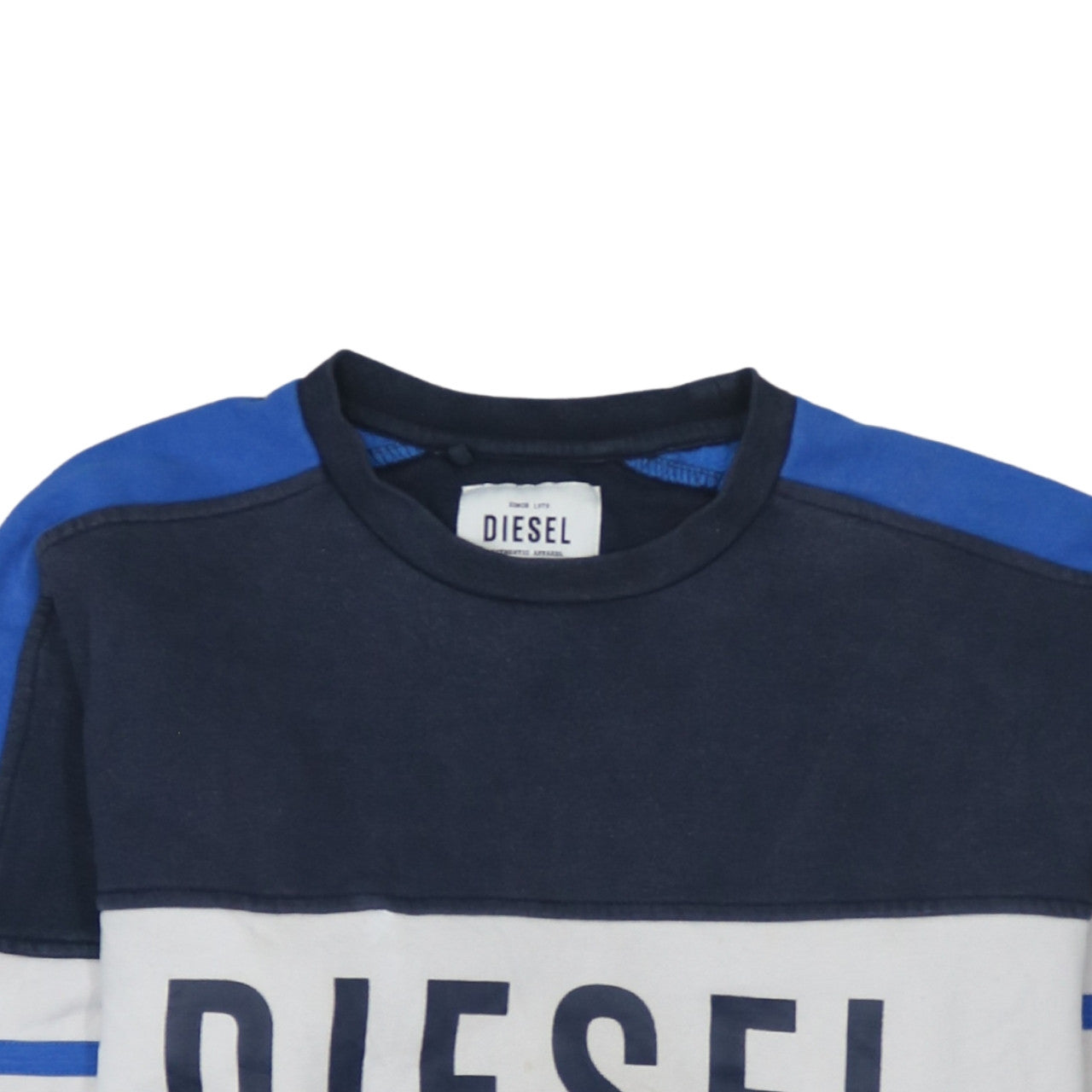 Diesel Men's Blue Logo Pullover Sweatshirt L Regular Fit