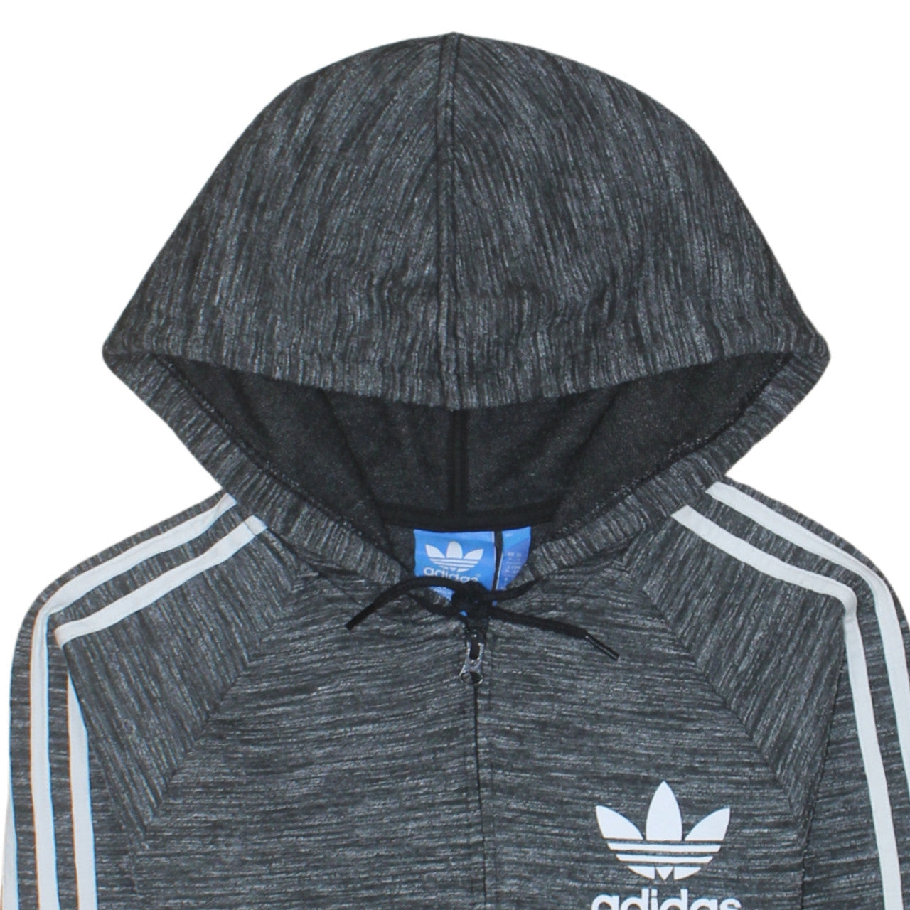 Adidas Men Grey Full Zip Hoodie Small Logo Sportswear Sweatshirt