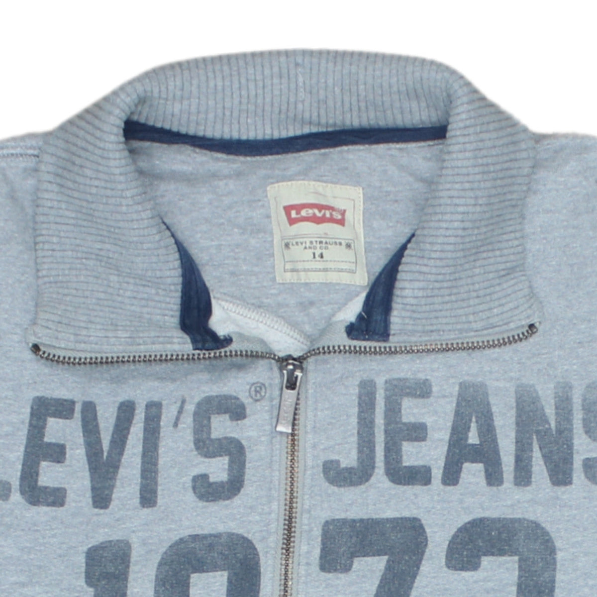 Additional view of Levi's boys’ grey full zip fleece sweatshirt, size 14, years