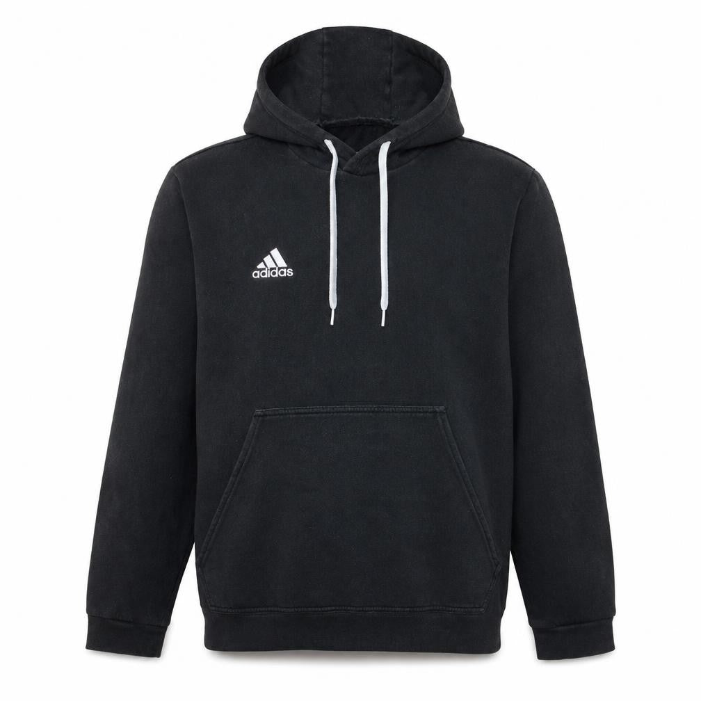 Adidas Men's Black 2XL Pullover Hoodie with Logo Embroidery