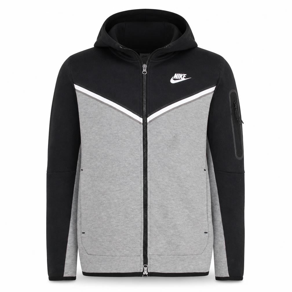 Nike Mens Grey Black Full Zip Hooded Sweatshirt XS