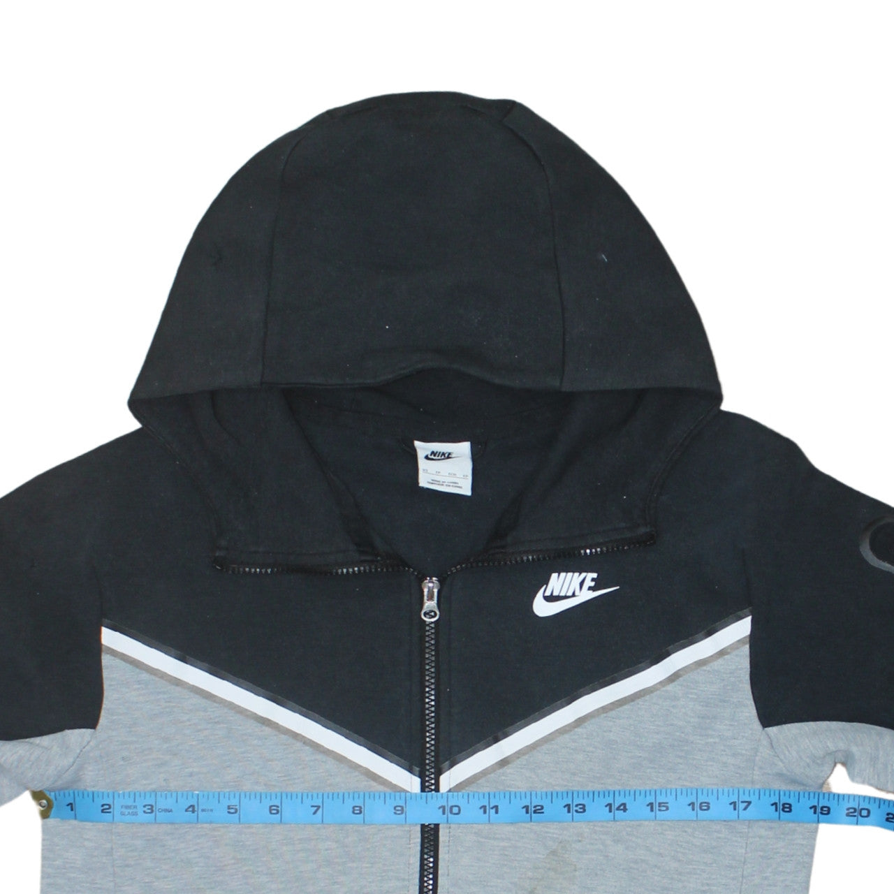 Nike Mens Grey Black Full Zip Hooded Sweatshirt XS