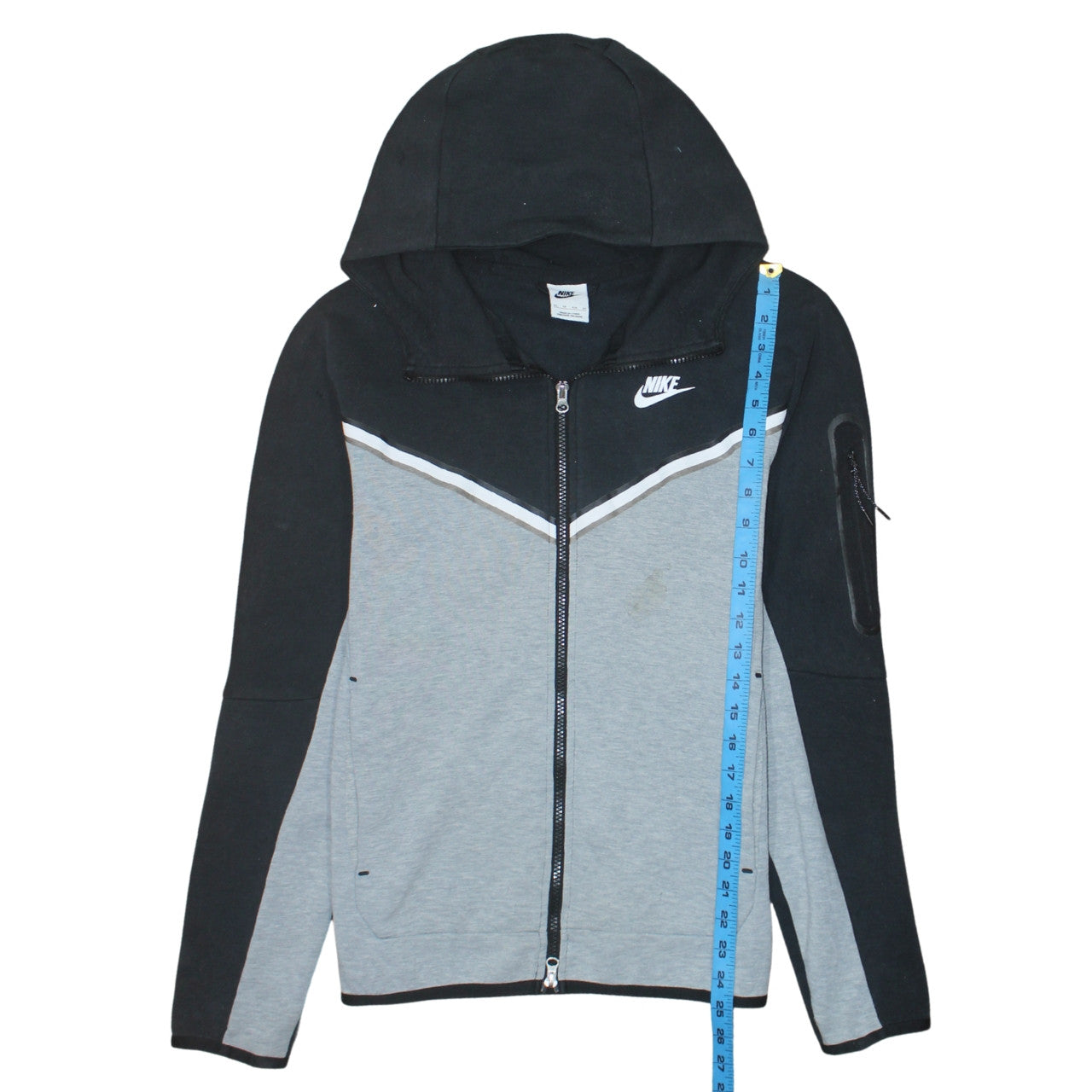 Nike Mens Grey Black Full Zip Hooded Sweatshirt XS