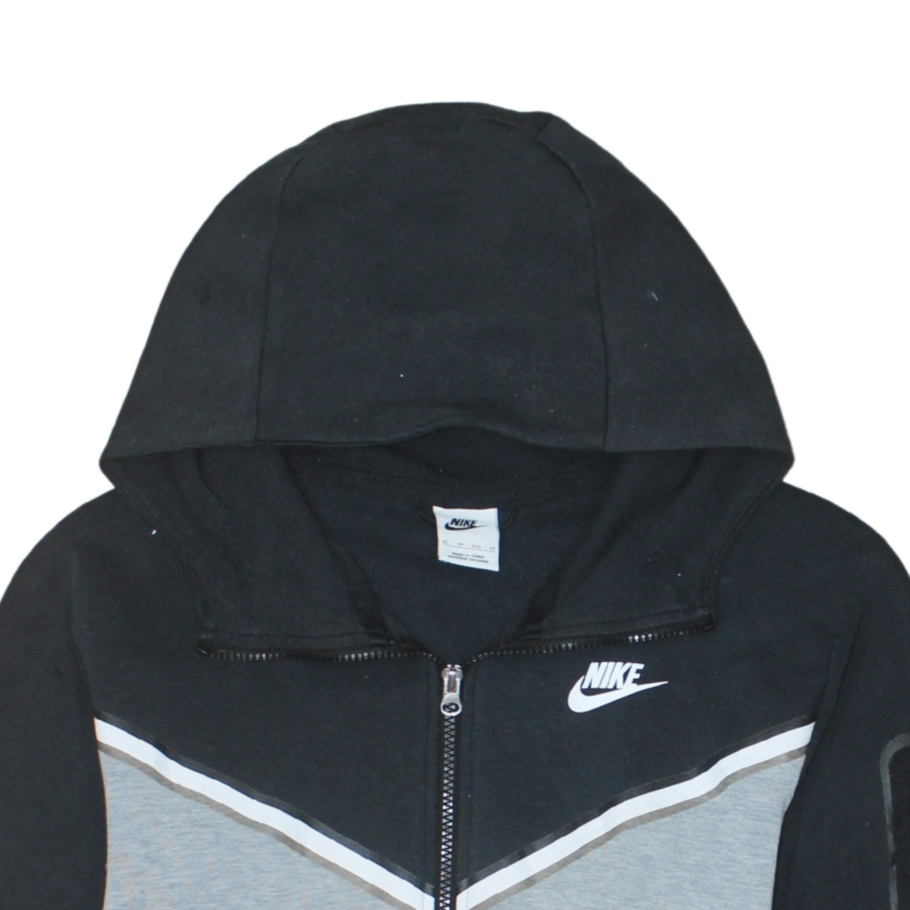 Nike Mens Grey Black Full Zip Hooded Sweatshirt XS