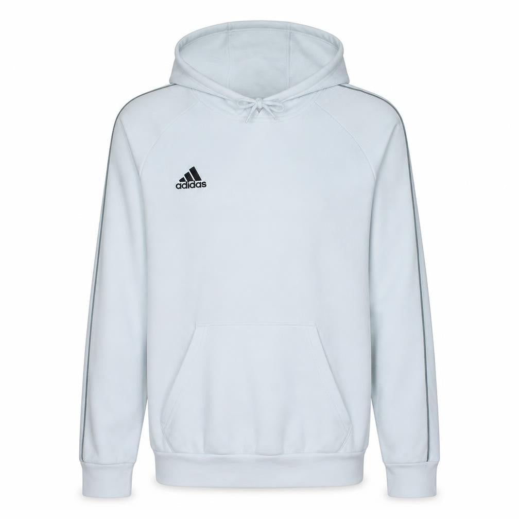 Adidas Men's White Small Pullover Hoodie with Logo Detail