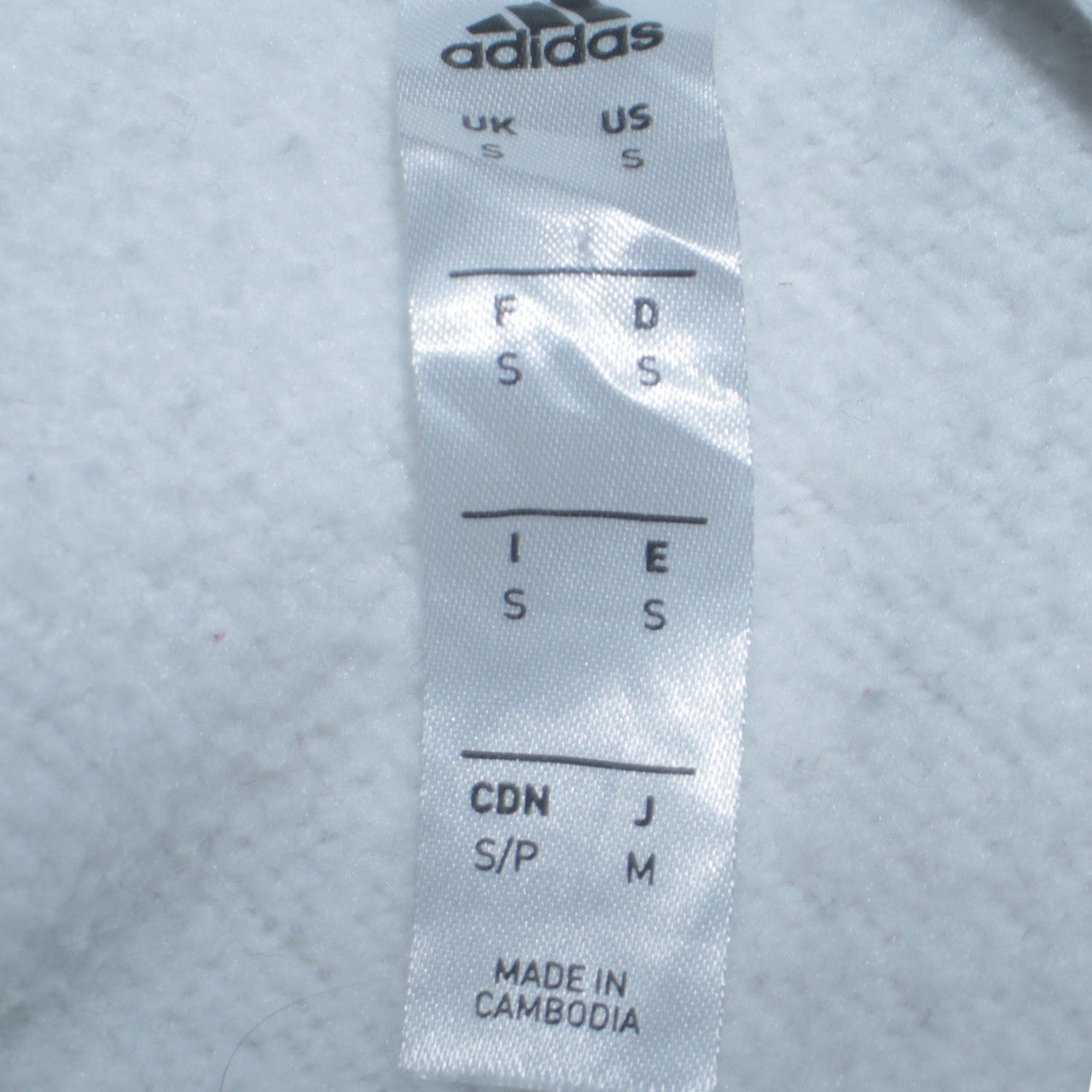 Adidas Men's White Small Pullover Hoodie with Logo Detail