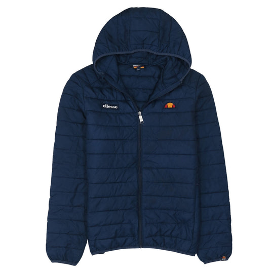Ellesse Men Blue Hooded Puffer Jacket M Regular Fit Quilted Zip-Up