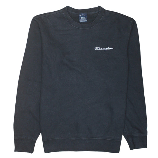 Champion Men's Black Small Pullover Sweatshirt Logo Crew Neck