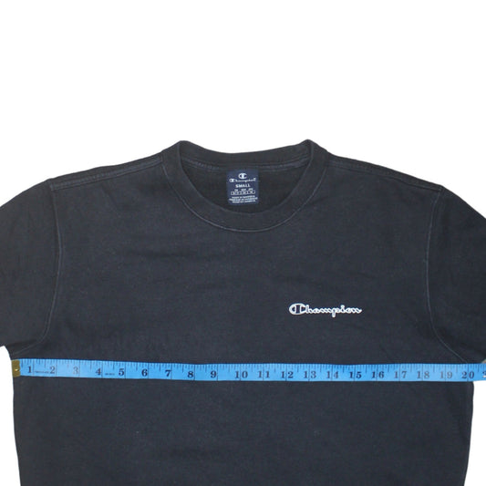 Champion Men's Black Small Pullover Sweatshirt Logo Crew Neck