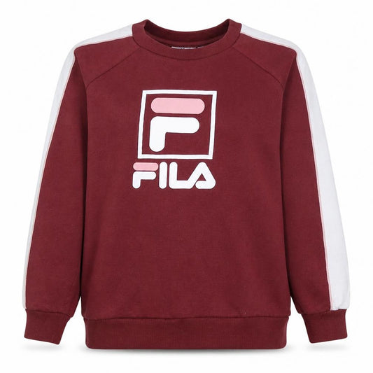 Fila Womens Burgundy White Logo Sweatshirt M12 Cotton Blend