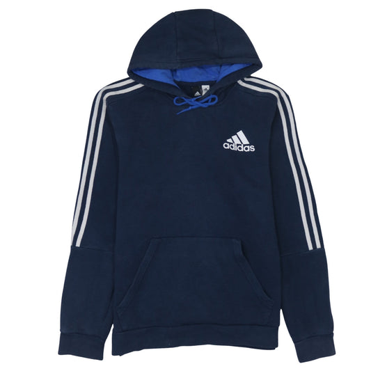 Adidas Men Blue Pullover Hoodie Medium Fleece Sportswear