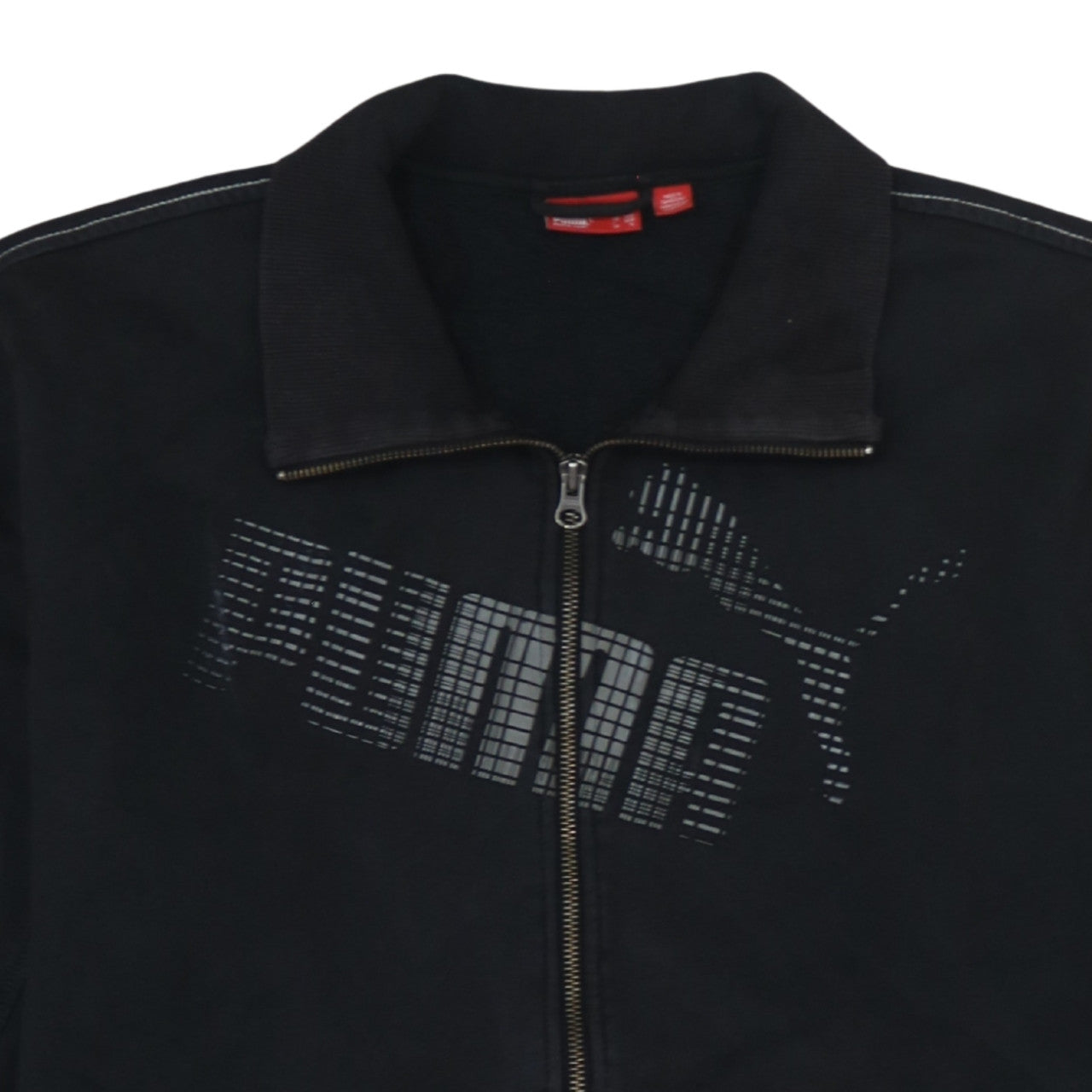 Puma Men's Black XL Full Zip Collared Sweatshirt with Logo