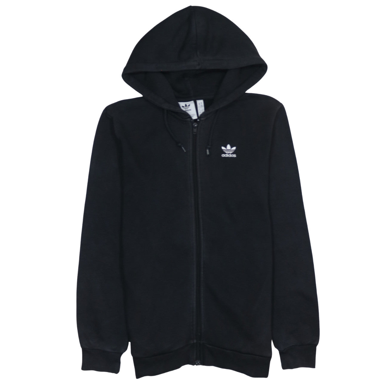 Adidas Men's Black Full Zip Hoodie XS Logo Fleece Sweatshirt