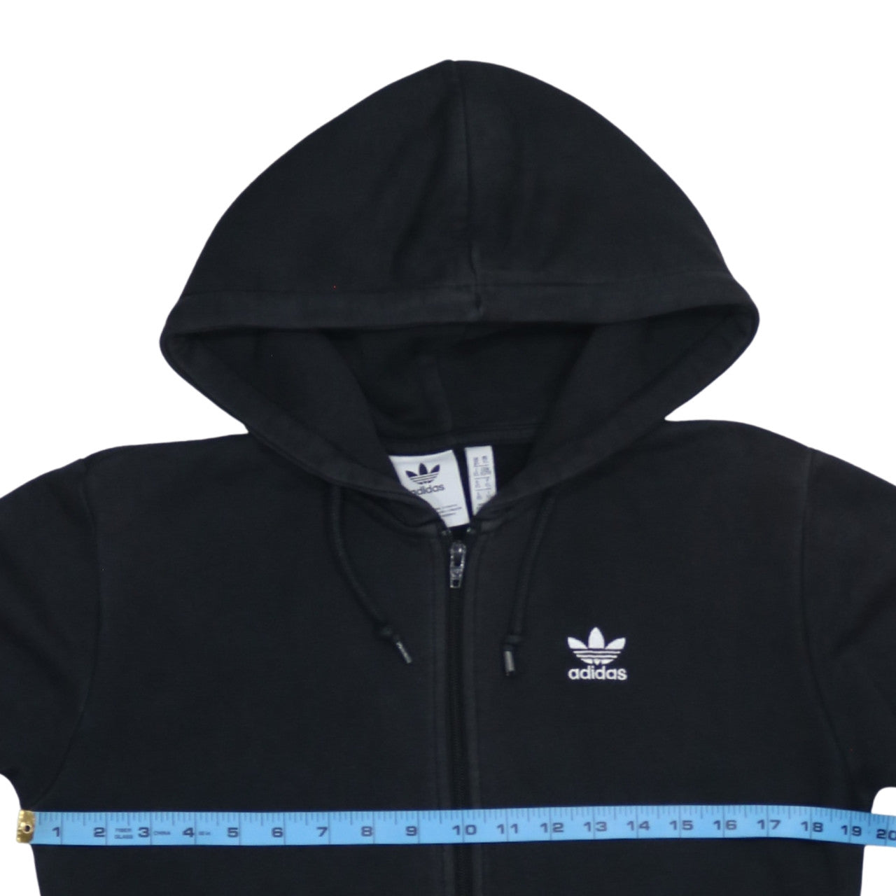 Adidas Men's Black Full Zip Hoodie XS Logo Fleece Sweatshirt