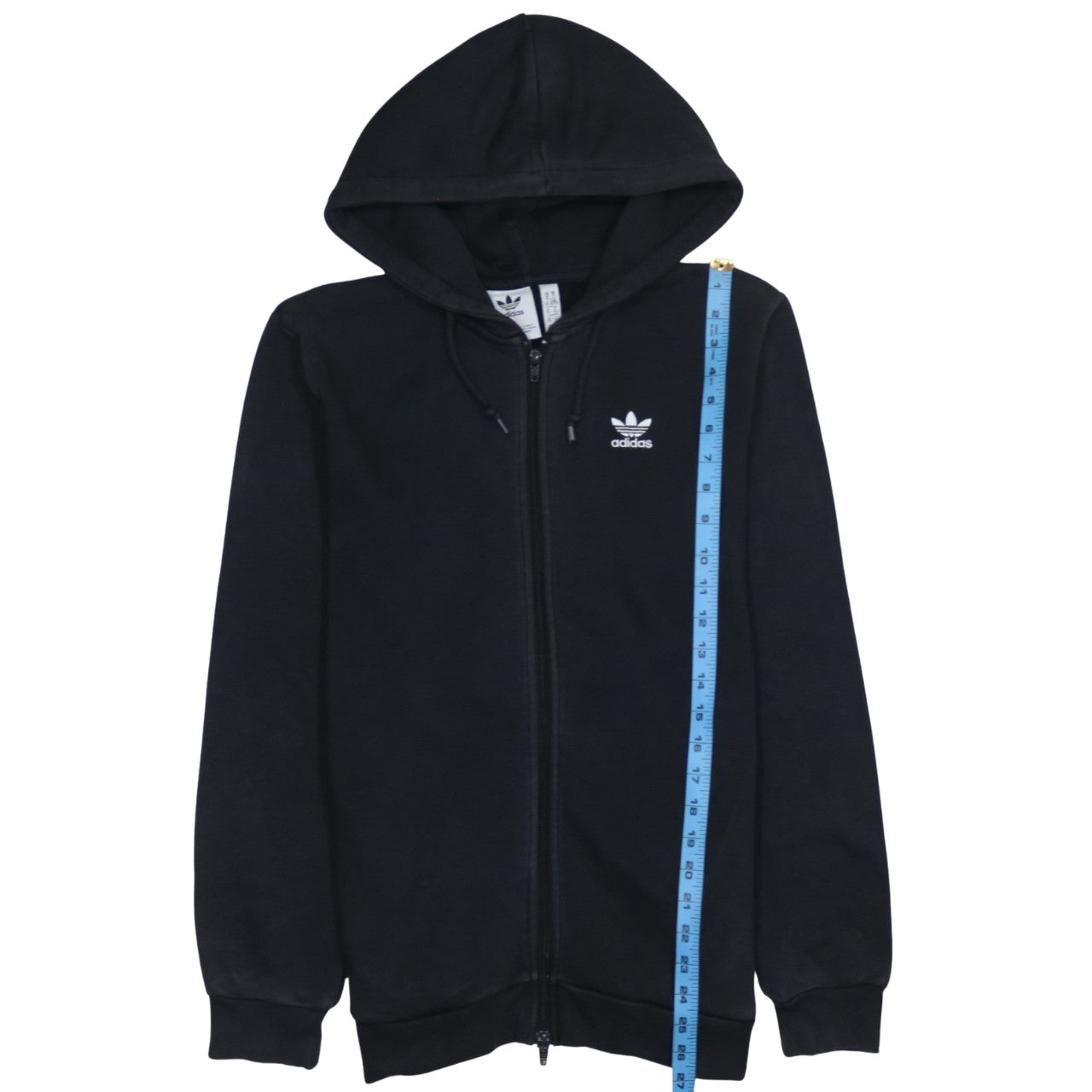 Adidas Men's Black Full Zip Hoodie XS Logo Fleece Sweatshirt