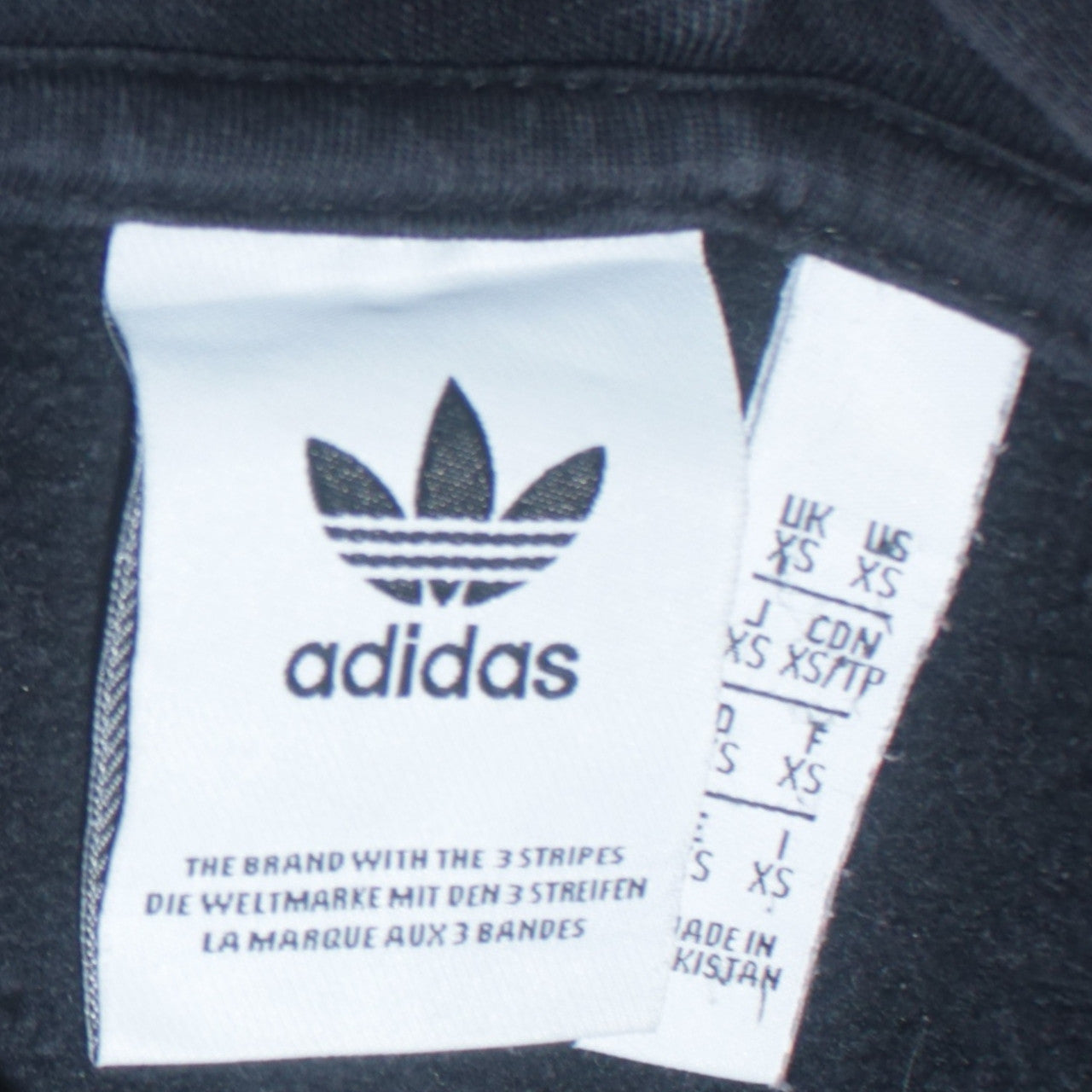 Adidas Men's Black Full Zip Hoodie XS Logo Fleece Sweatshirt