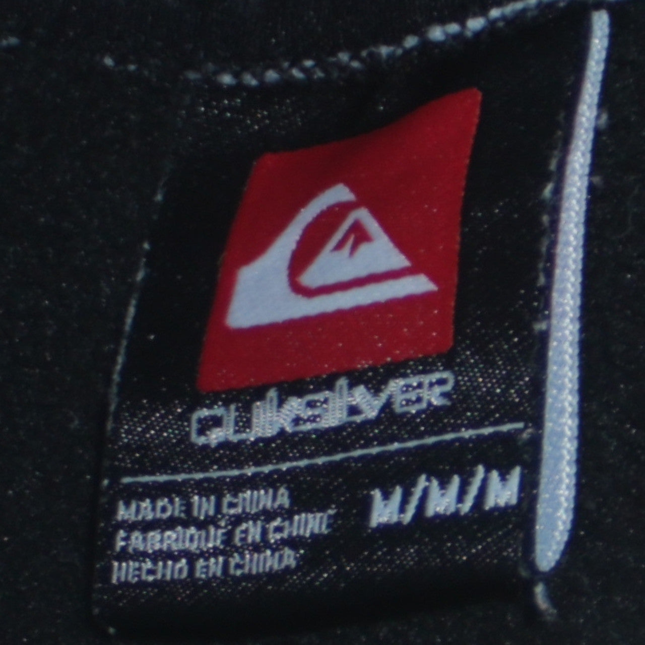 Quiksilver Mens Grey Pullover Hoodie Medium Fleece Logo Sweatshirt